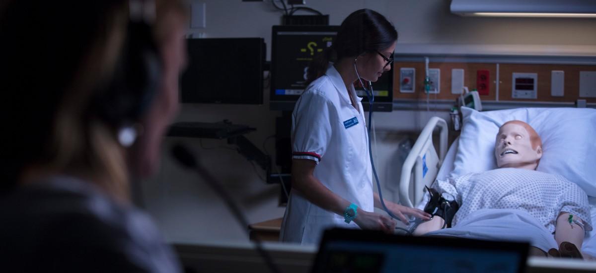 nursing student in a medical setting